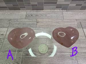 Rose Quartz Heart Palm Stone