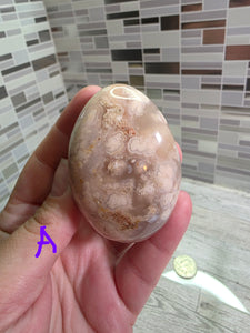 Flower Agate Palm Stones