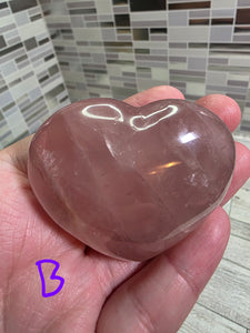 Rose Quartz Heart Palm Stone