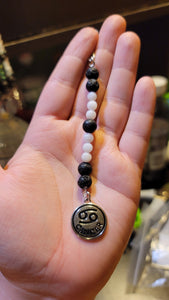 Zodiac Crystal Keychain - Lava Beads