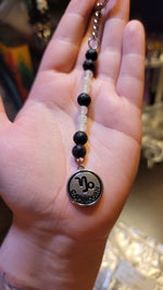 Load image into Gallery viewer, Zodiac Crystal Keychain - Lava Beads
