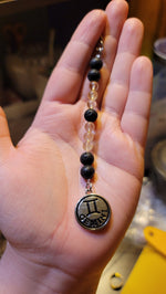 Load image into Gallery viewer, Zodiac Crystal Keychain - Lava Beads
