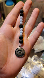 Load image into Gallery viewer, Zodiac Crystal Keychain - Lava Beads
